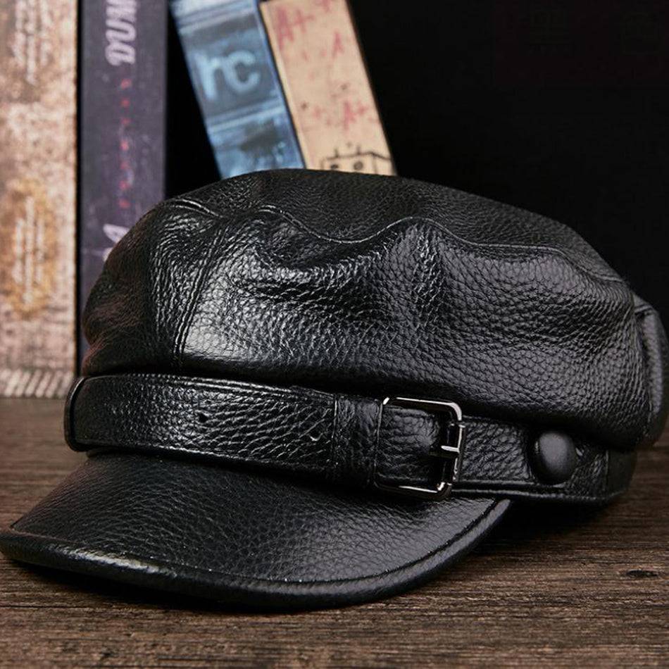 Men And Women Fashion Retro Cowhide Beret