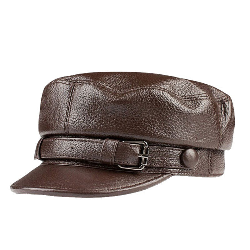 Men And Women Fashion Retro Cowhide Beret