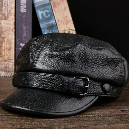 Men And Women Fashion Retro Cowhide Beret