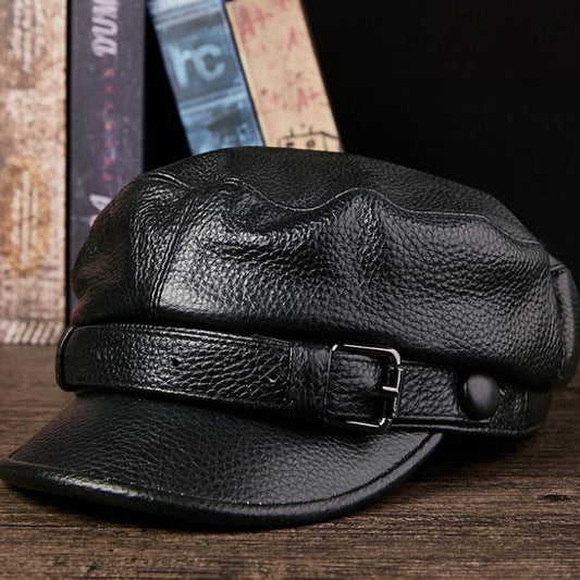 Men And Women Fashion Retro Cowhide Beret